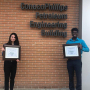 Two Cullen College of Engineering students studying Petroleum Engineering took home first place awards at the 61st annual SPWLA International contest. Makpal Sariyeva [left] won first place in the Oral Presentation Undergrad Category. Naveen Krishnaraj, a doctoral candidate, won first place in the Oral Presentation PhD Category. 