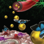 In this artistic illustration, prepared by Majd's former student You Jung Kang, IL13 ligands (represented by butterflies) carry the Dp44mT-loaded nanoparticles (represented by honey) from the vein (represented by red pipe) to the tumors (represented by the purple and red bugs), feeding and destroying the tumors. 