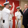 Lawrence Schulze, professor of industrial engineering, is commissed as the regional Naval Campus Liaison Officer.