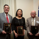 2019 Inductees into the Academy of Distinguished Civil & Environmental Engineers ( L-R): Dennis Paul, Eliza Paul, and Orval E. Rhoads Jr.