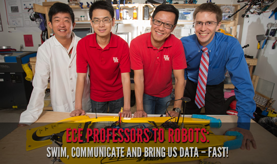 ECE Professors to Robots: Swim, Communicate and Bring Us Data – Fast!