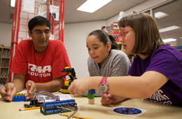 Becker's Robots and Students Visit Charter School