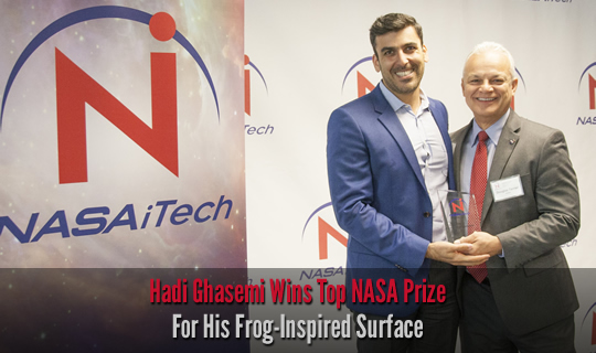 Hadi Ghasemi Wins Top NASA Prize For His Frog-Inspired Surface